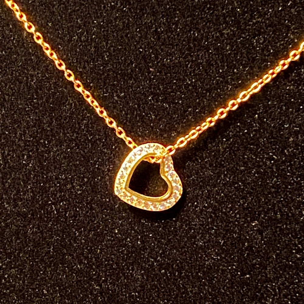 Aqua Sliding Heart Pendant Necklace